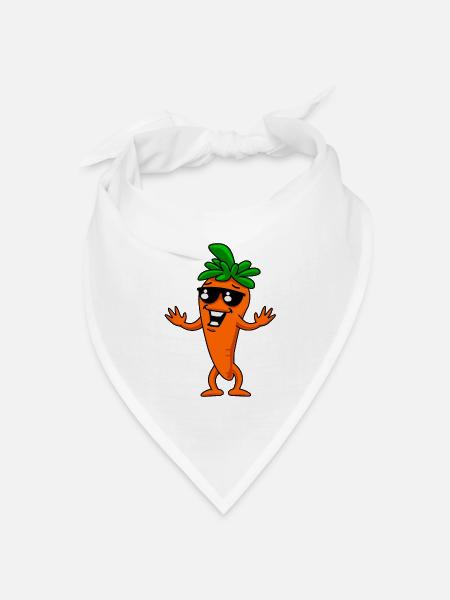 Coole Karotte Cartoon - Bandana Dreieckstuch - Weiß