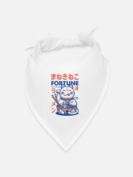Maneki Neko Fortune Ramen - Bandana Dreieckstuch - Weiß