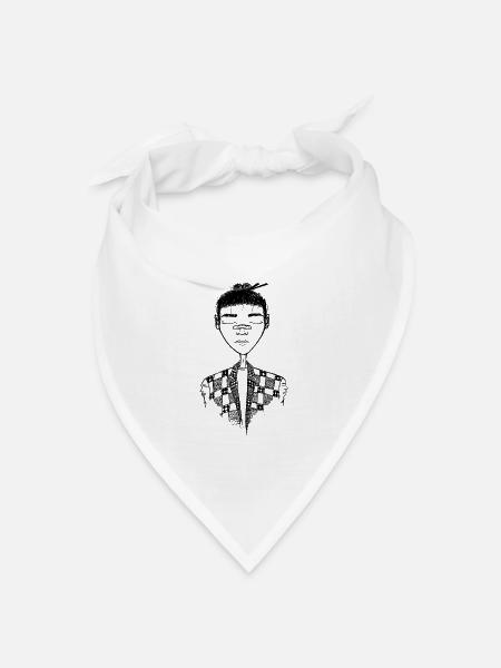 zwei Gesicht - Bandana Dreieckstuch - Weiß