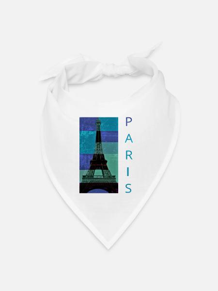 paris - Bandana Dreieckstuch - Weiß