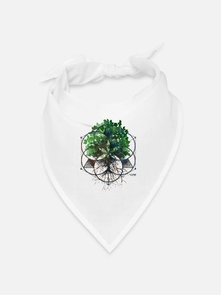 Baum der Kleinen - Bandana Dreieckstuch - Weiß