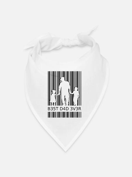 zweifacher Papa mit Tochter und Sohn Dad Geschenk - Bandana Dreieckstuch - Weiß