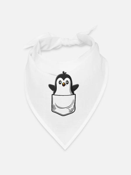 Pinguin Brusttasche Pocket - Bandana Dreieckstuch - Weiß