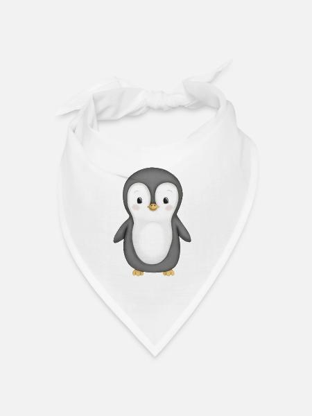 süßer Pinguin - Bandana Dreieckstuch - Weiß