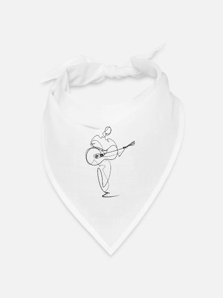 Gitarre - Bandana Dreieckstuch - Weiß