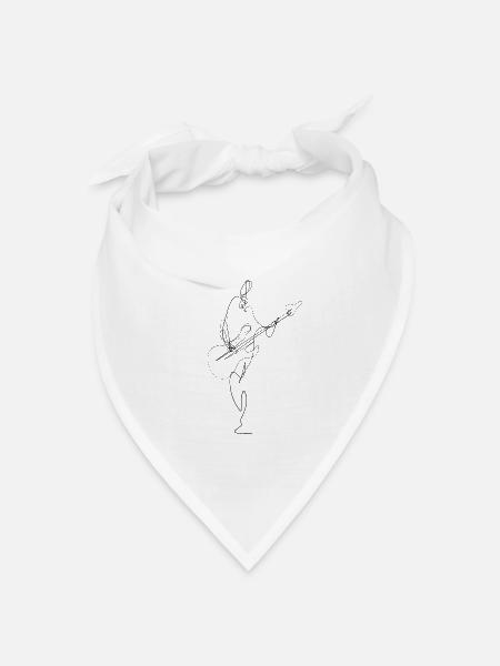 Gitarre - Bandana Dreieckstuch - Weiß