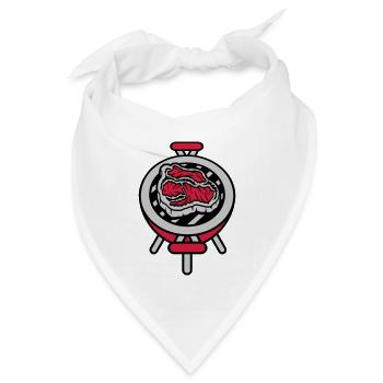 Kleiner Grill Steak BBQ - Bandana Dreieckstuch - Weiß - Vorne