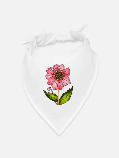 Blumen - Bandana Dreieckstuch - Weiß