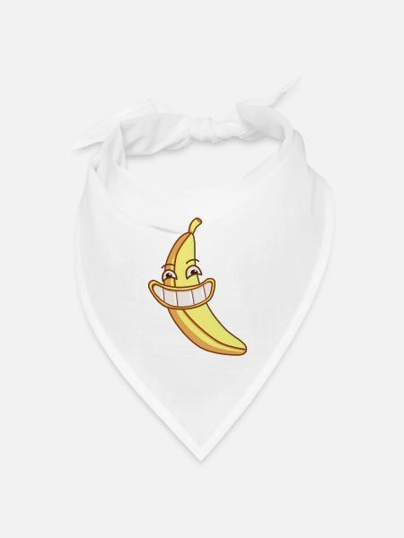 Funny Banane - Bandana Dreieckstuch - Weiß