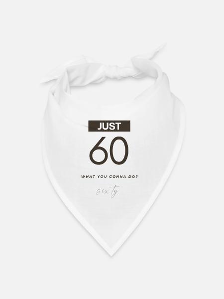JUST 60 Design zum 60. Geburtstag 1963 - Bandana Dreieckstuch - Weiß