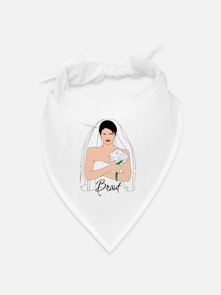 braut schwarz 1 - Bandana Dreieckstuch - Weiß