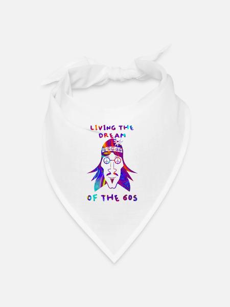 Den Traum der 60er Jahre leben - Bandana Dreieckstuch - Weiß