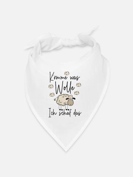 Komme was Wolle Ich schaf das - Motivation Schafe - Bandana Dreieckstuch - Weiß