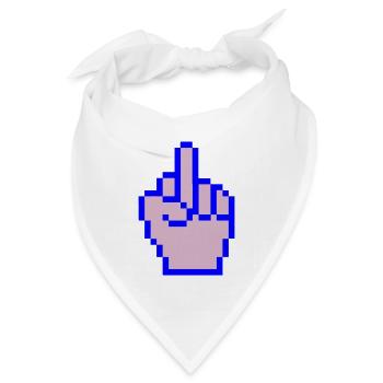 mittelfinger pixel - Bandana Dreieckstuch - Weiß - Vorne