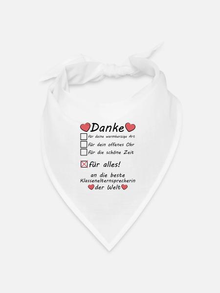Klassenelternsprecherin Dankeschön Danke Sagen - Bandana Dreieckstuch - Weiß