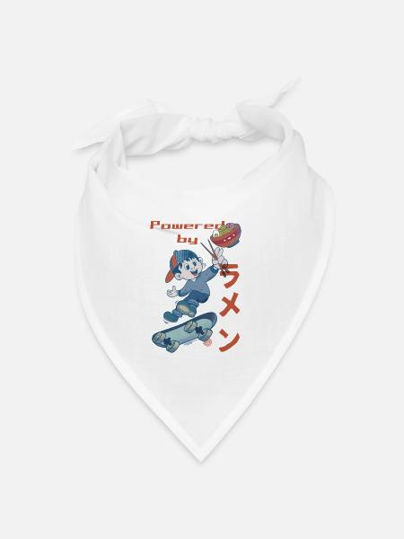 Powered by Ramen - Bandana Dreieckstuch - Weiß