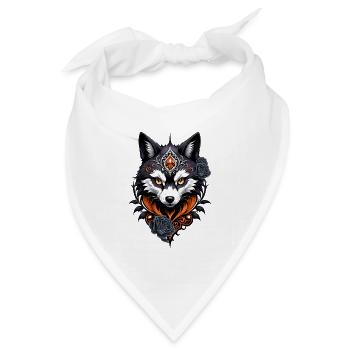 Majestätischer Wolfskopf, - Bandana Dreieckstuch - Weiß - Vorne
