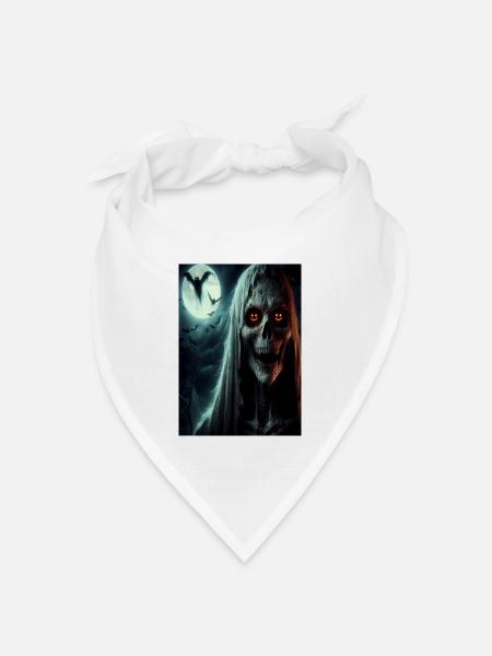 Scary scull - Bandana Dreieckstuch - Weiß