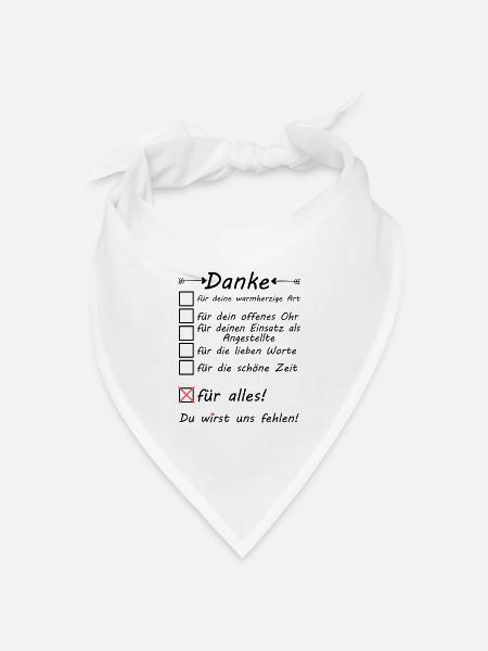 Angestellte Danke sagen zum Abschied Ruhestand - Bandana Dreieckstuch - Weiß