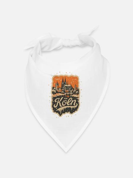 Köln Winterlandschaft   - Bandana Dreieckstuch - Weiß