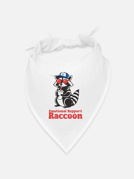 Emotionaler Waschbär - Bandana Dreieckstuch - Weiß