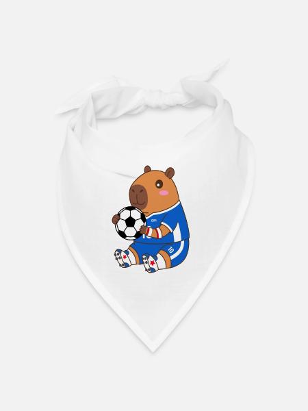 Capy Soccer Maskottchen-Trikot – Bekleidungsgeschenke - Bandana Dreieckstuch - Weiß