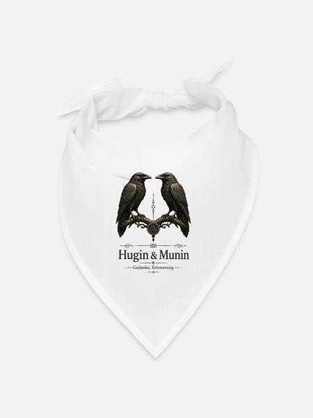 Hugin & Munin: Gedanken Erinnerung - Bandana Dreieckstuch - Weiß