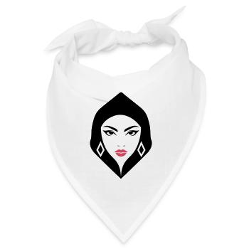 BW Woman Geometrische Schönheit, die Aufmerksamkeit erregt - Bandana Dreieckstuch - Weiß - Vorne