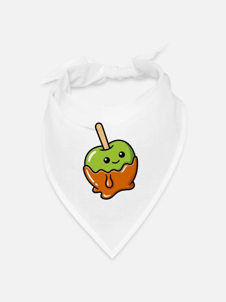Kawaii Grüner Apfelkaramell Tropf - Bandana Dreieckstuch - Weiß
