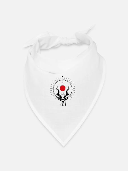 Großer Kudu - Bandana Dreieckstuch - Weiß