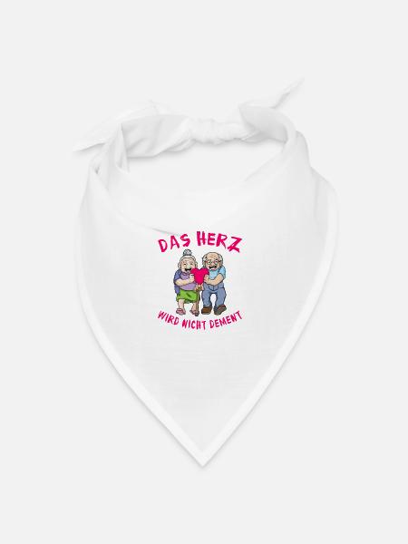 Das Herz Wird Nicht Dement - Bandana Dreieckstuch - Weiß