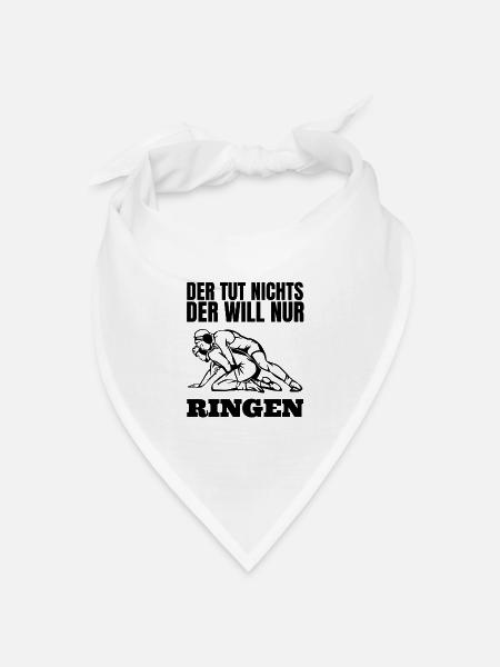 Ringer Spruch Ringen Wrestling lustige Geschenk - Bandana Dreieckstuch - Weiß