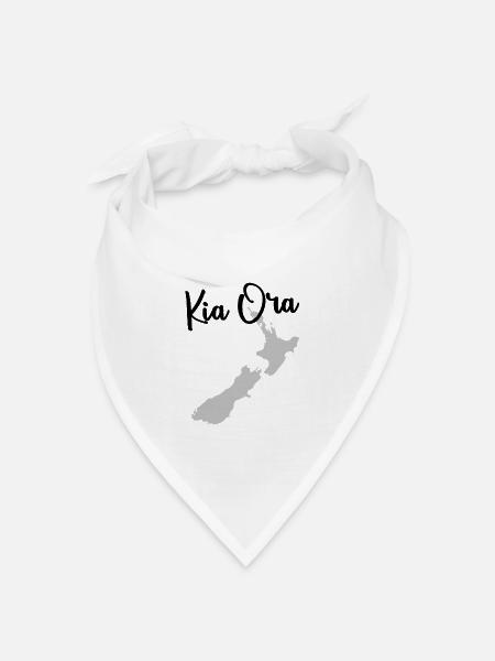 Kia Ora - Neuseeland! - Bandana Dreieckstuch - Weiß