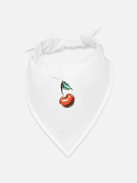 Kirsche Kirschen Sauerkirschen Obst Früchte Frucht - Bandana Dreieckstuch - Weiß