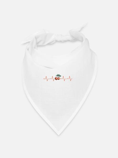 Kirsche Kirschen Sauerkirschen Obst Früchte Frucht - Bandana Dreieckstuch - Weiß