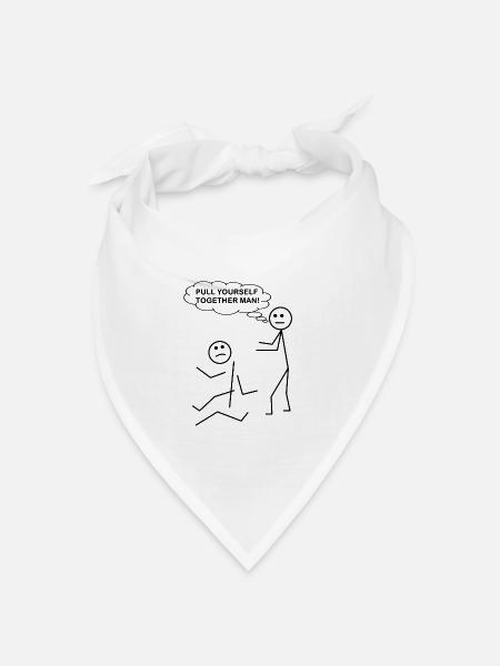 Reiß dich zusammen Mann - Lustig - Bandana Dreieckstuch - Weiß