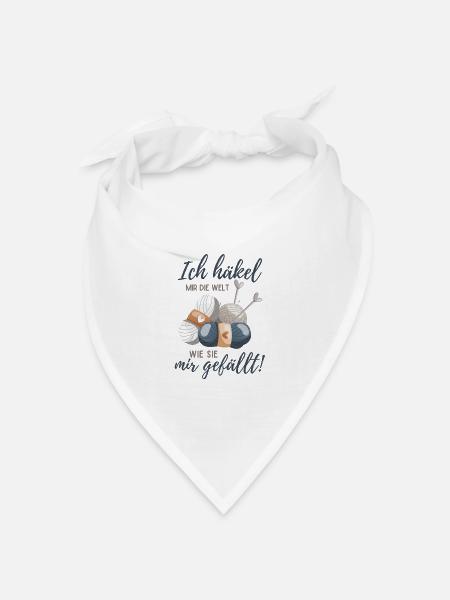 Häklerin häkeln Häklerinnen Geschenk Häkelnadel - Bandana Dreieckstuch - Weiß