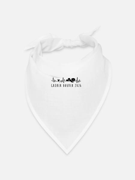 Ich Werde Großer Bruder 2026 Herzschlag mit Baby - Bandana Dreieckstuch - Weiß