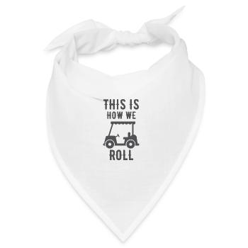 Golf – Shirt Golfkart Golfplatz Minigolf Geschenk - Bandana Dreieckstuch - Weiß - Vorne