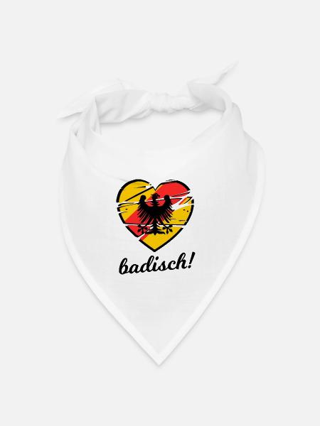 Ein Herz für Badische - Bandana Dreieckstuch - Weiß