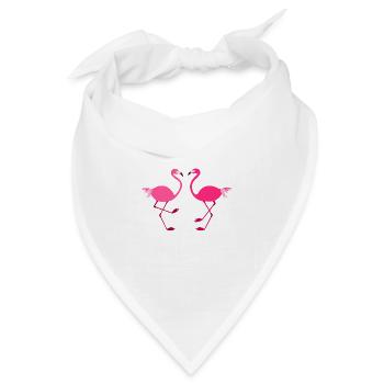 Flamingos voegel rosa tiere - Bandana Dreieckstuch - Weiß - Vorne