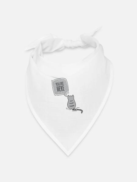 Katze - Bandana Dreieckstuch - Weiß