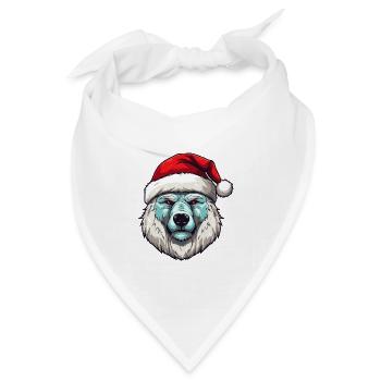 Eisbär Porträt Weihnachten Polar bär - Bandana Dreieckstuch - Weiß - Vorne