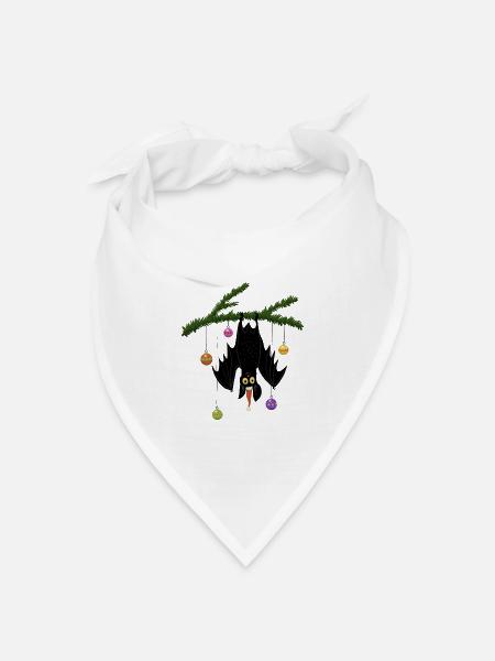 Weihnachtsfledermaus - Bandana Dreieckstuch - Weiß
