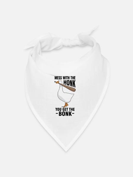 Gänse Meme Mess With The Honk You Get The Bonk - Bandana Dreieckstuch - Weiß