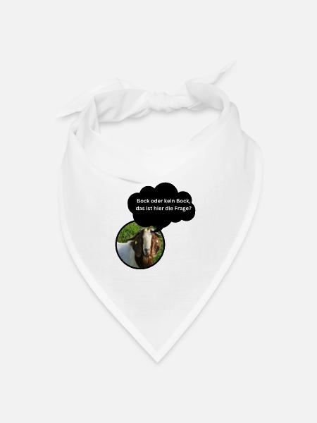 Fun Shirt "Bock oder kein Bock..." - Bandana Dreieckstuch - Weiß