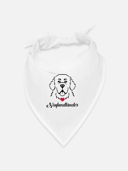Neufundländer - Bandana Dreieckstuch - Weiß