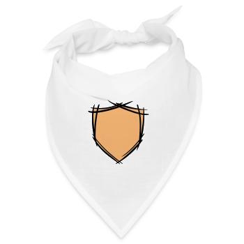 Schild / Wappen Symbol. Hand gezeichnet. Vorlage - Bandana Dreieckstuch - Weiß - Vorne