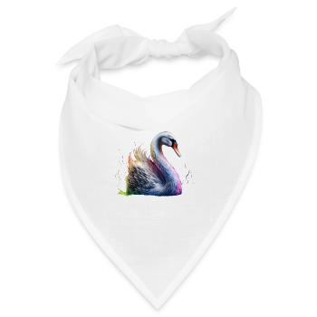 MAJESTÄTISCHER SCHWAN - Bandana Dreieckstuch - Weiß - Vorne