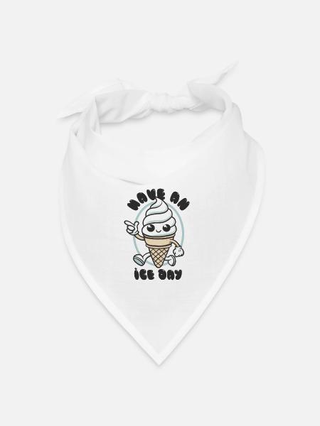 Have an Ice Day - Süßes Eiscreme Maskottchen - Bandana Dreieckstuch - Weiß